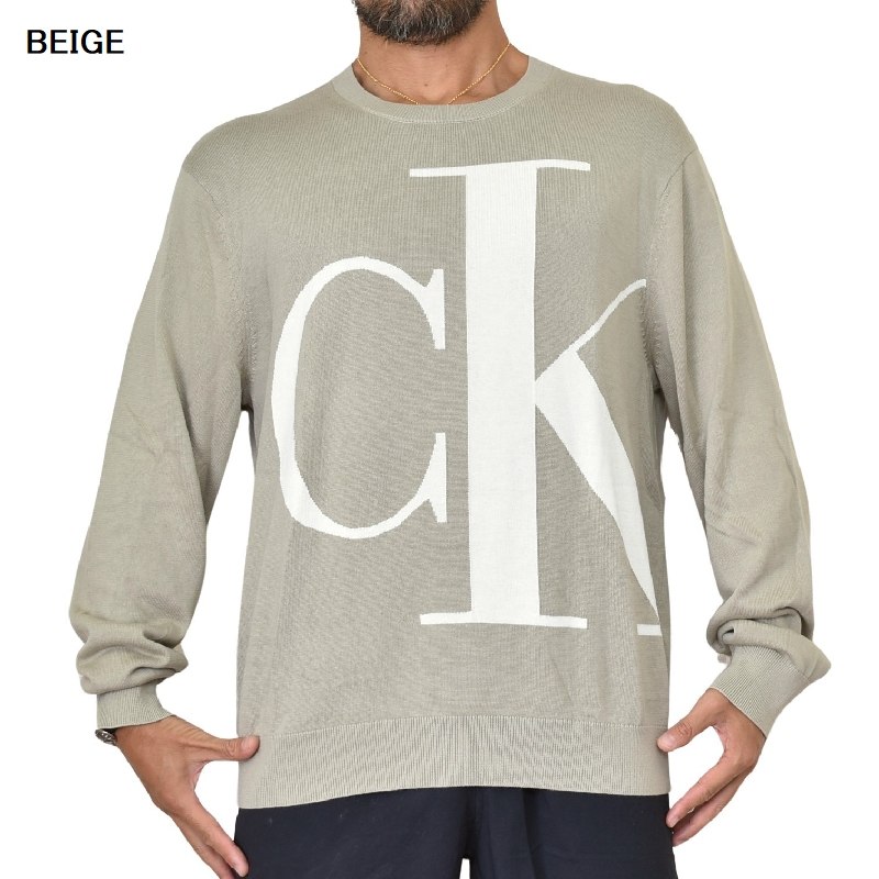 ��SALE�� �礭�������� ��� CK ����Х󥯥饤�� Calvin Klein ���롼�ͥå� ���åȥ� �˥å� ��������  �ӥå����� ���졼 �ͥ��ӡ� XL XXL