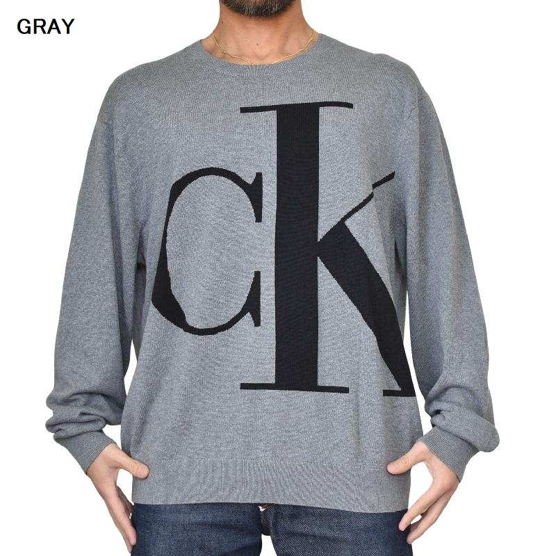 ��SALE�� �礭�������� ��� CK ����Х󥯥饤�� Calvin Klein ���롼�ͥå� ���åȥ� �˥å� ��������  �ӥå����� ���졼 �ͥ��ӡ� XL XXL