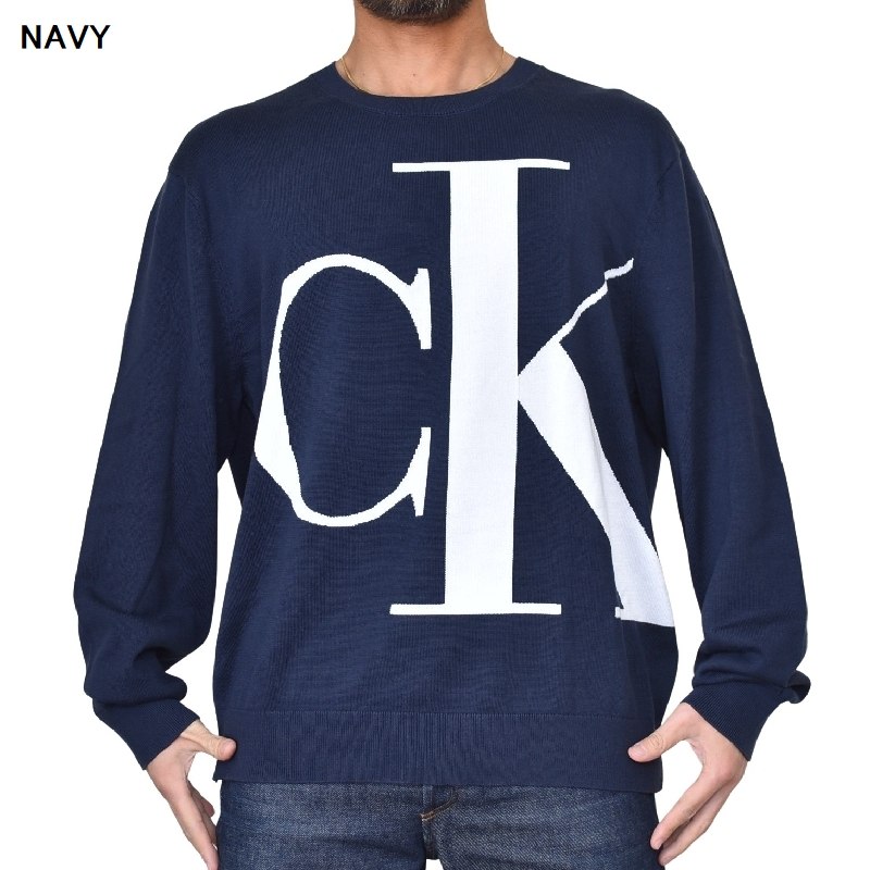 ��SALE�� �礭�������� ��� CK ����Х󥯥饤�� Calvin Klein ���롼�ͥå� ���åȥ� �˥å� ��������  �ӥå����� ���졼 �ͥ��ӡ� XL XXL