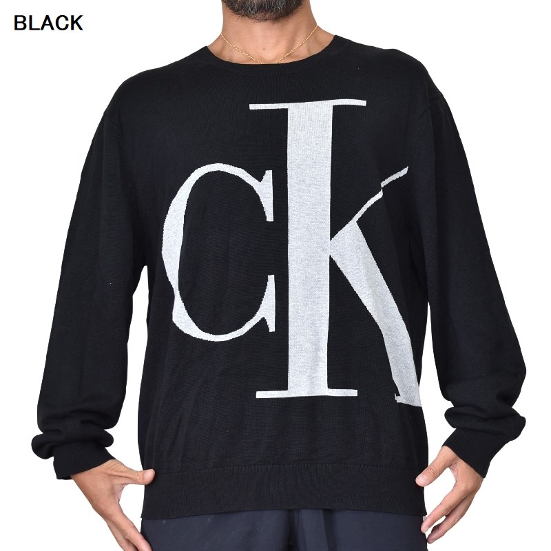 ��SALE�� �礭�������� ��� CK ����Х󥯥饤�� Calvin Klein ���롼�ͥå� ���åȥ� �˥å� ��������  �ӥå����� ���졼 �ͥ��ӡ� XL XXL