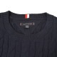 �礭����������� �ȥߡ��ҥ�ե����� TOMMY HILFIGER �����֥�˥å� �������� ���롼�ͥå� ���åȥ� �ݼ� Ĺµ �ȥåץ� �����֥��Ԥ� �����ɽ� Cable Knit Crewneck Sweater XXL