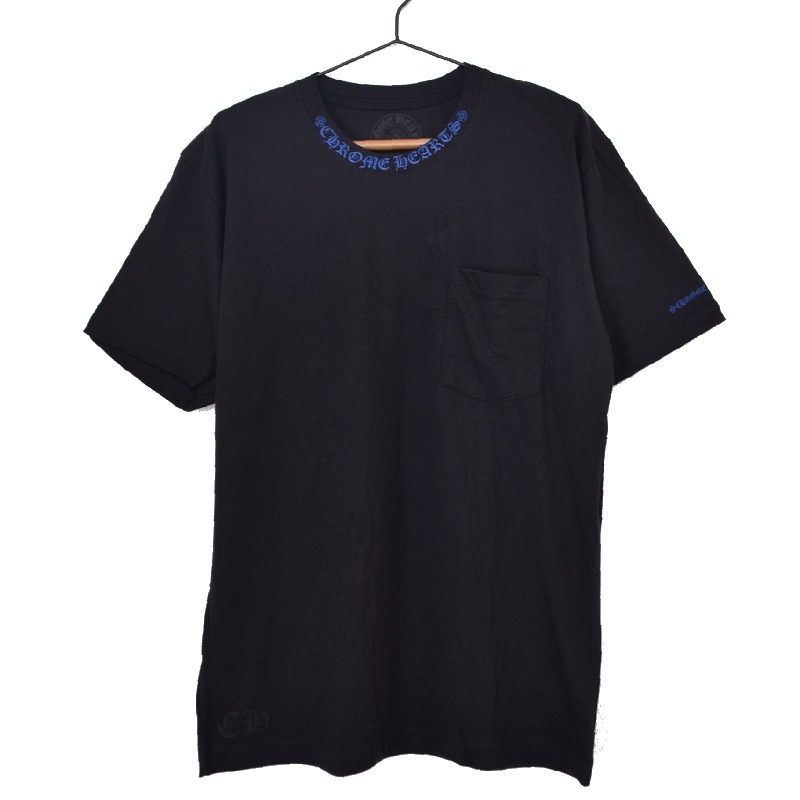 正規店購入!! Chrome Hearts 半袖Tシャツ ポケット付き CHROME HEARTS クロムハーツ 半袖 Tシャツ 黒 ブラック ポケット Neck