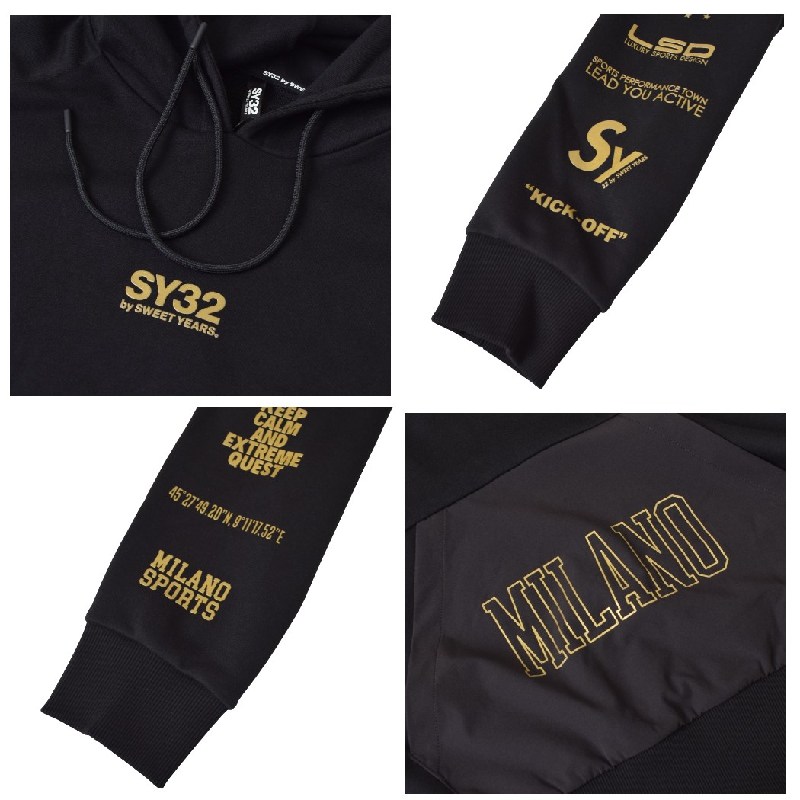 SALEۡ 礭  SY32 by SWEET YEARS ȥ䡼 աǥ ץ륪С ѡ ա åȥå ΢ӥå 岼   ֥å  XXL XXXL XXXXL