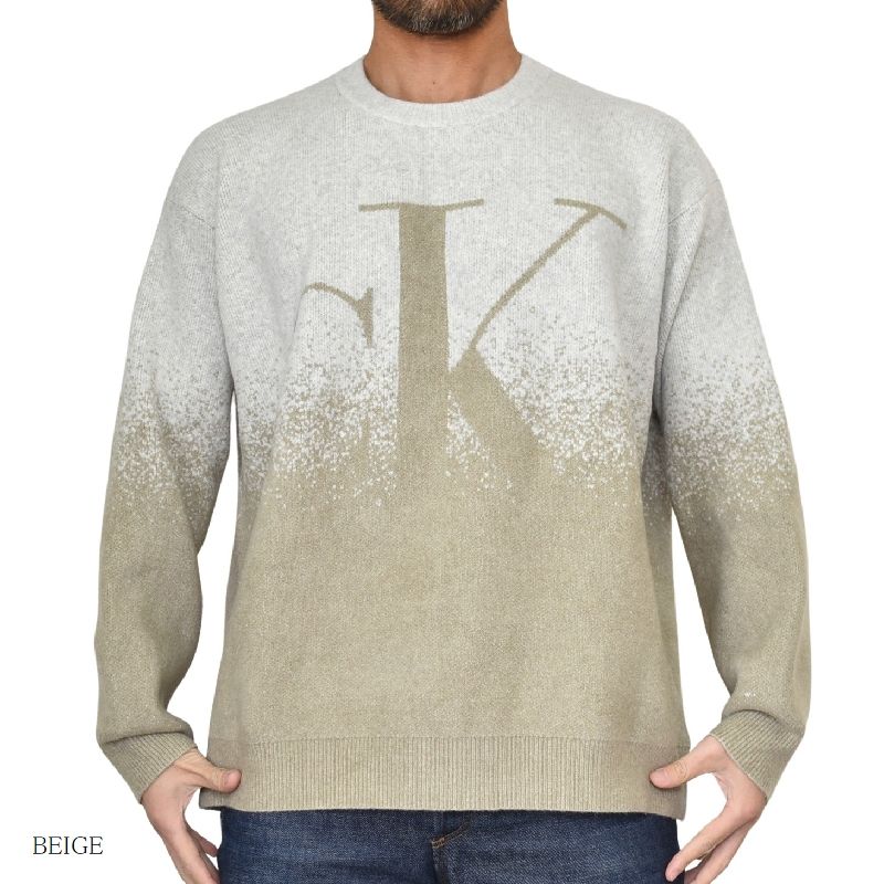 ��SALE�� �礭�������� ��� CK ����Х󥯥饤�� Calvin Klein ���롼�ͥå� ������ ������� �˥å� �⡼�륻������ �ӥå����� ���졼 �١����� XL XXL