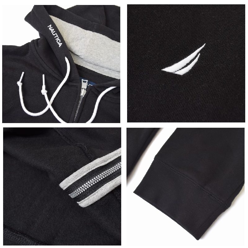 �礭�������� ��� NAUTICA �Ρ��ƥ��� �Ρ����� �ѡ����� �������å� ΢���� �ե른�å� ���ݥ���ȥ����ɽ� ���åȥ��å��б� �ա��ǥ��� �������� �� �֥�å� ���졼 XL XXL XXXL