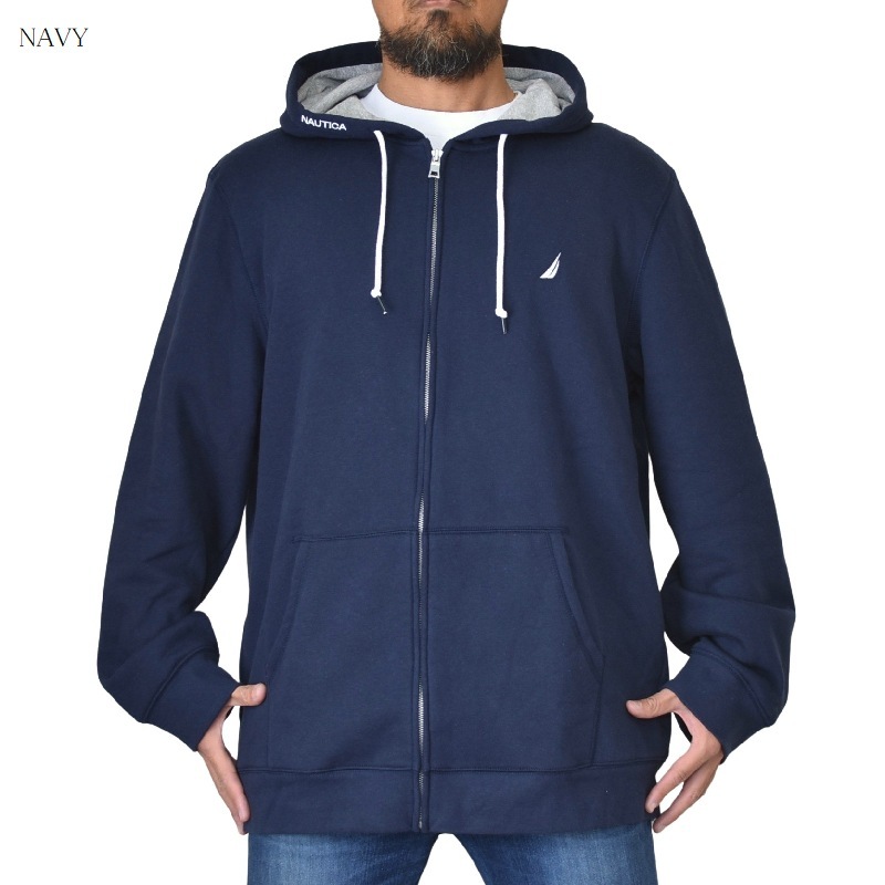 �礭�������� ��� NAUTICA �Ρ��ƥ��� �Ρ����� �ѡ����� �������å� ΢���� �ե른�å� ���ݥ���ȥ����ɽ� ���åȥ��å��б� �ա��ǥ��� �������� �� �֥�å� ���졼 XL XXL XXXL