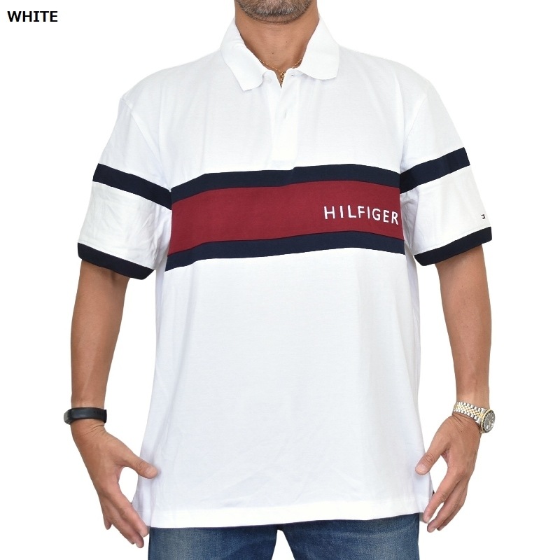 礭 TOMMY HILFIGER ȥߡҥե Ⱦµ ݥ λ ե  ۥ磻 ͥӡ REGULAR FIT XXL XXXL