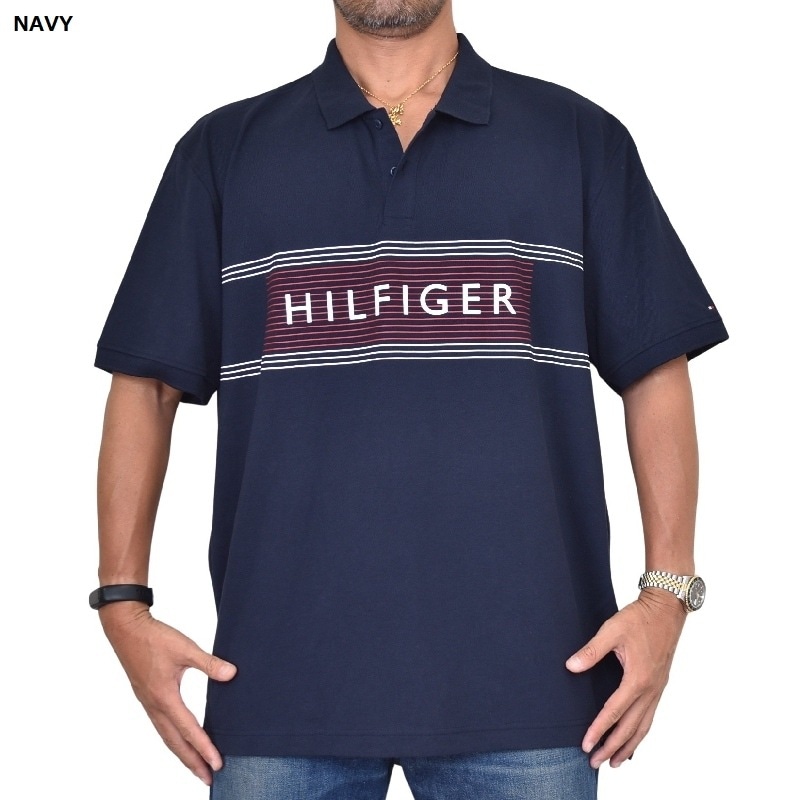 �礭����������� TOMMY HILFIGER �ȥߡ��ҥ�ե����� Ⱦµ �ݥ������ ���λ� ����ե����� �� �ۥ磻�� �ͥ��ӡ� REGULAR FIT XXL XXXL
