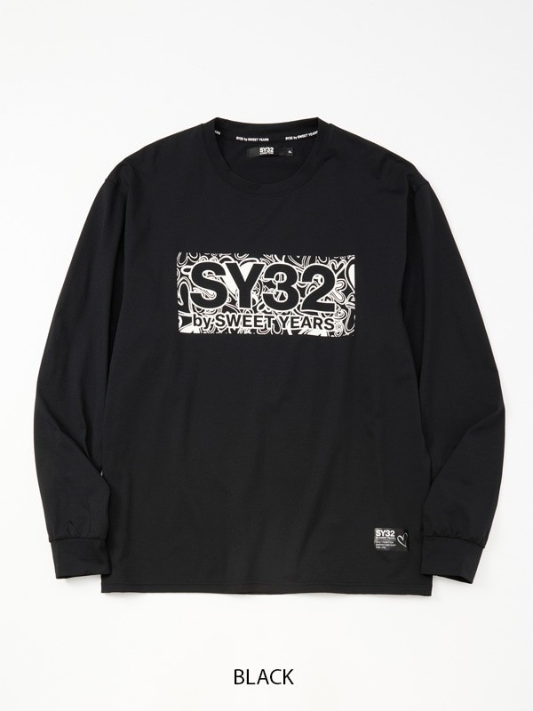 �������� �礭�������� ��� SY32 by SWEET YEARS ���������ȥ��䡼�� HEART PATTERN BOX LOGO L/S TEE ����T Ĺµ�ԥ���� XXXL XXXXL