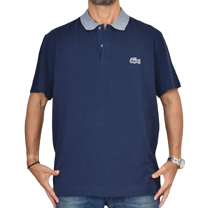 �礭�������� ��� LACOSTE �饳���� Ⱦµ�ݥ������ ���ݥ���� Contrast Neck Cotton Polo XXL XXXL XXXXL