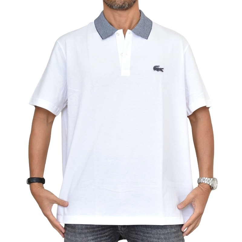�礭�������� ��� LACOSTE �饳���� Ⱦµ�ݥ������ ���ݥ���� Contrast Neck Cotton Polo XXL XXXL XXXXL