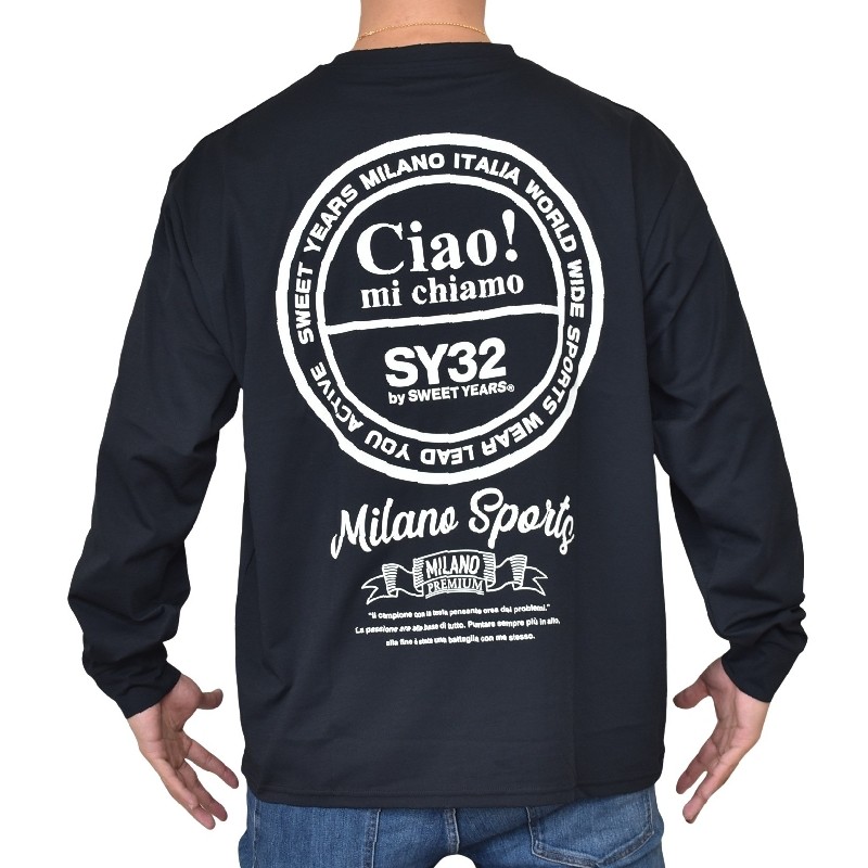  礭  SY32 by SWEET YEARS ȥ䡼 CIRCLE LOGO BACK PRINT L/S TEE T Ĺµԥ XXXL XXXXL
