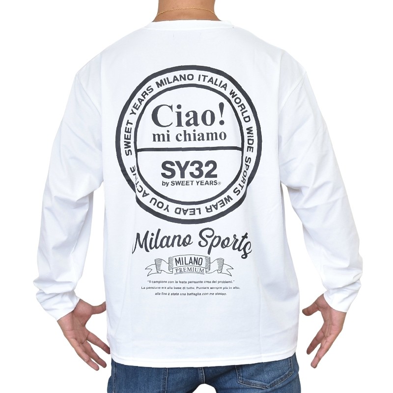  礭  SY32 by SWEET YEARS ȥ䡼 CIRCLE LOGO BACK PRINT L/S TEE T Ĺµԥ XXXL XXXXL