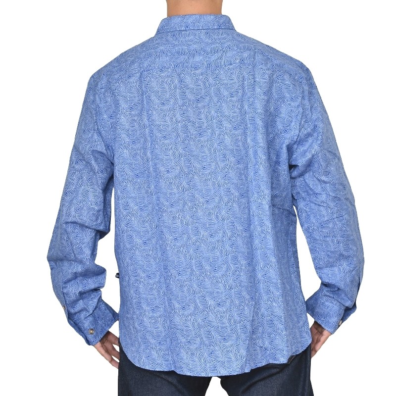 �礭�������� ��� NAUTICA �Ρ��ƥ��� �Ρ����� �� ��ͥ� Ĺµ����� ���� printed linen shirt XXL XXXL