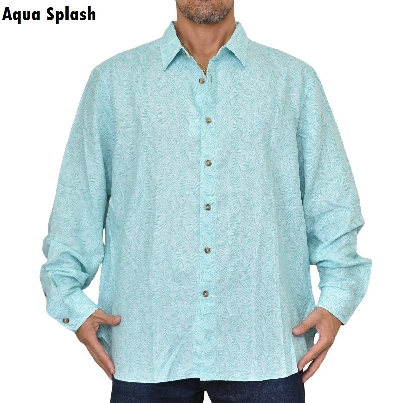 �礭�������� ��� NAUTICA �Ρ��ƥ��� �Ρ����� �� ��ͥ� Ĺµ����� ���� printed linen shirt XXL XXXL