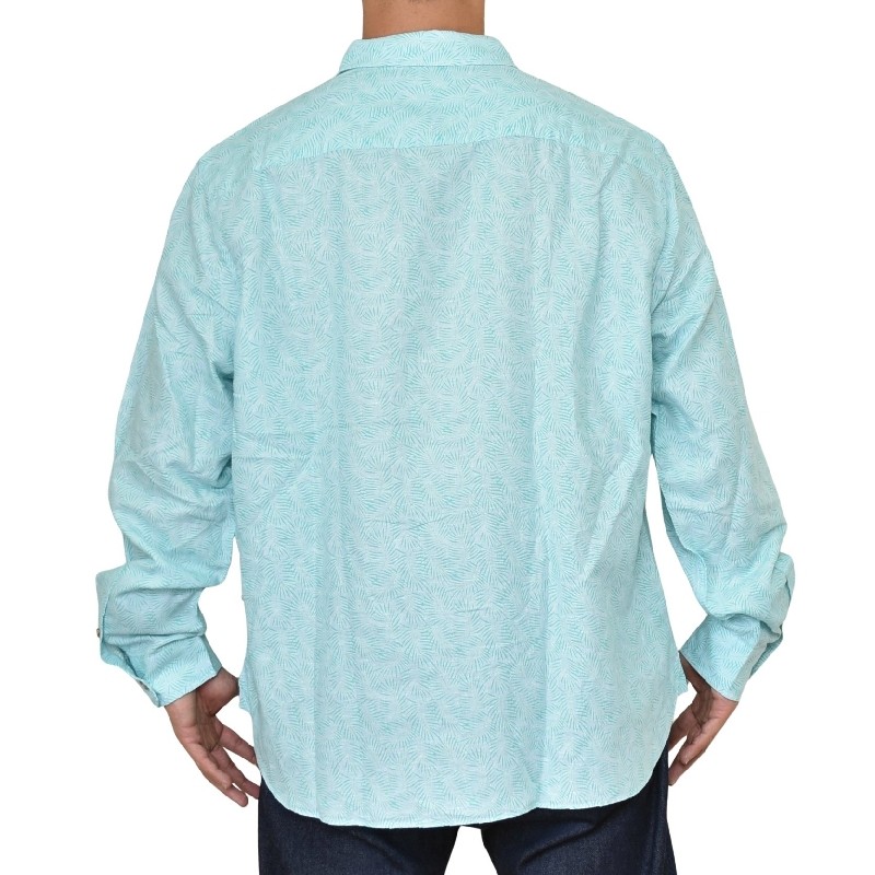 �礭�������� ��� NAUTICA �Ρ��ƥ��� �Ρ����� �� ��ͥ� Ĺµ����� ���� printed linen shirt XXL XXXL
