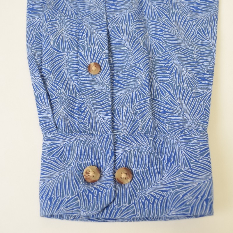 �礭�������� ��� NAUTICA �Ρ��ƥ��� �Ρ����� �� ��ͥ� Ĺµ����� ���� printed linen shirt XXL XXXL