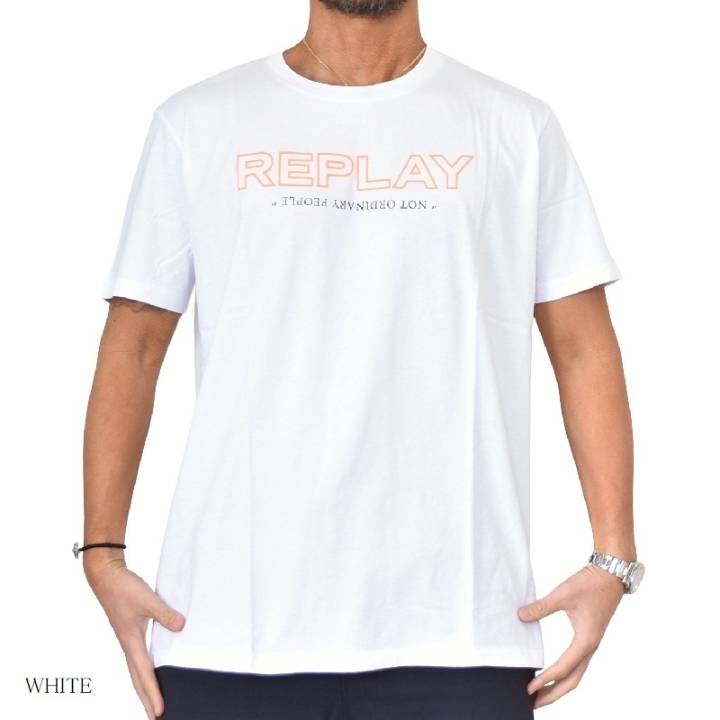 SALE 礭  REPLAY ץ쥤 Ⱦµԥ ץ   ֥å ۥ磻 XXXL