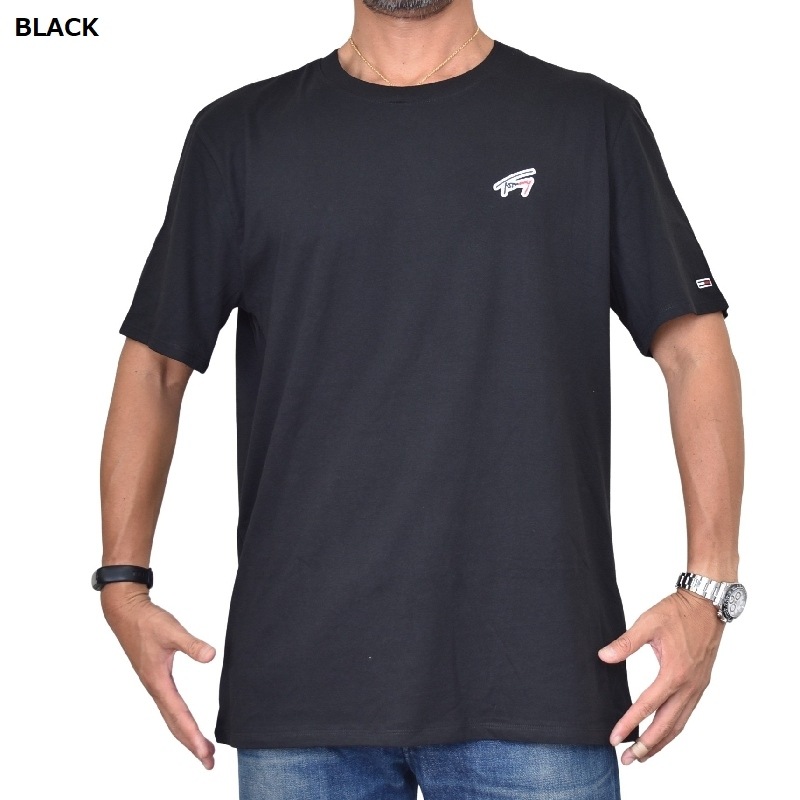 �礭����������� TOMMY JEANS �ȥߡ������� Ⱦµ�ԥ���� ���롼�ͥå� ���ݥ���Ȼɽ� �� �١����� XL XXL XXXL