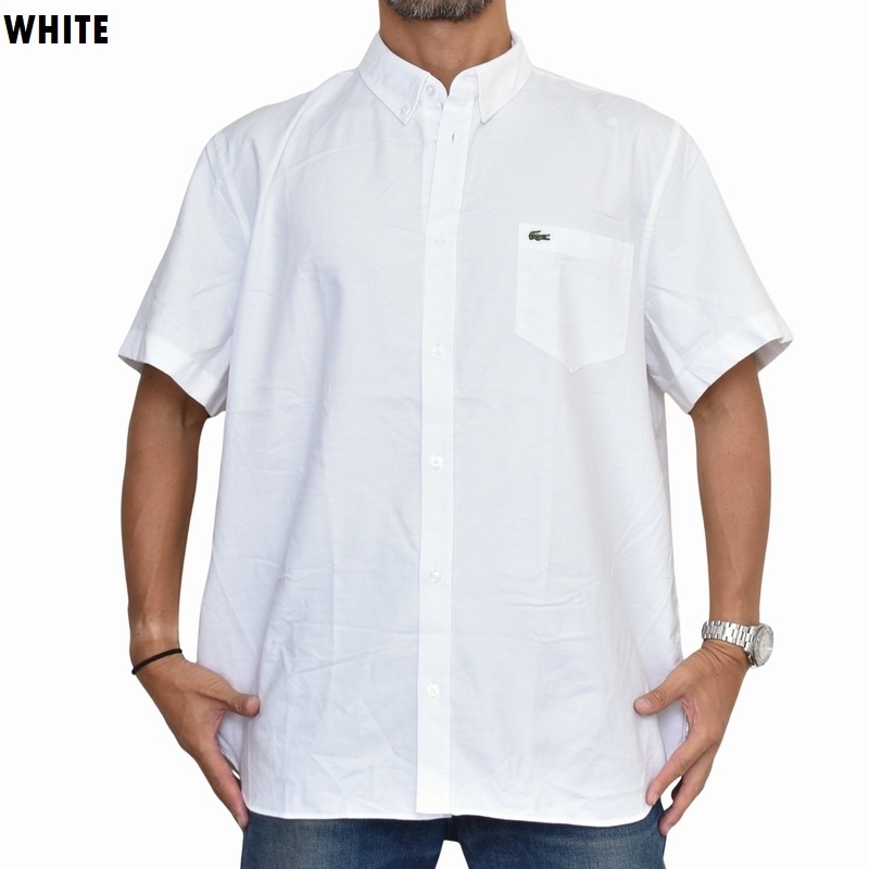 �礭�������� ��� �饳���� LACOSTE Ⱦµ����� ���ݥ���� ���å����ե����� �ܥ�������� Short Sleeve Vintage Print Shirt XXL