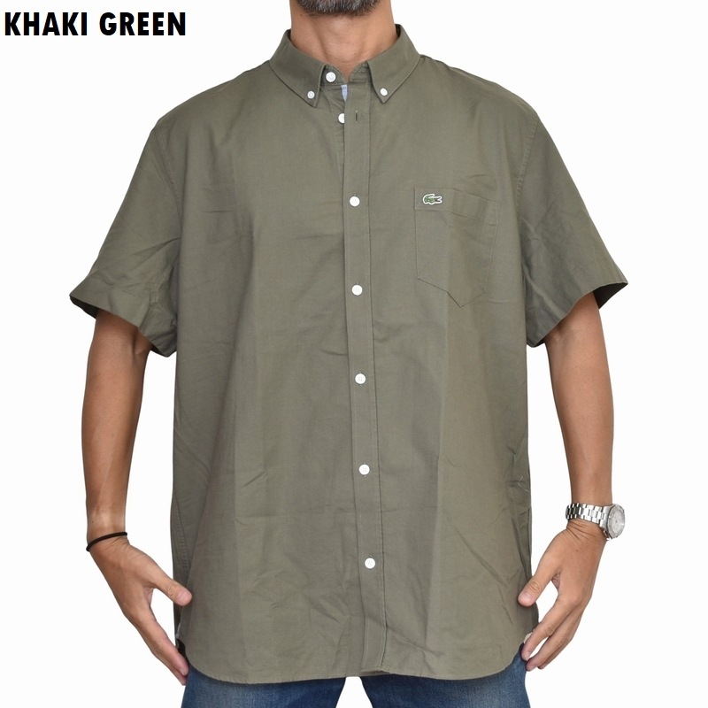 �礭�������� ��� �饳���� LACOSTE Ⱦµ����� ���ݥ���� ���å����ե����� �ܥ�������� Short Sleeve Vintage Print Shirt XXL