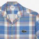 �礭�������� ��� �饳���� LACOSTE Ⱦµ����� �����å��� ���ݥ���� �Хå��ץ��� Short Sleeve Organic Cotton Check Shirt 45 XXL