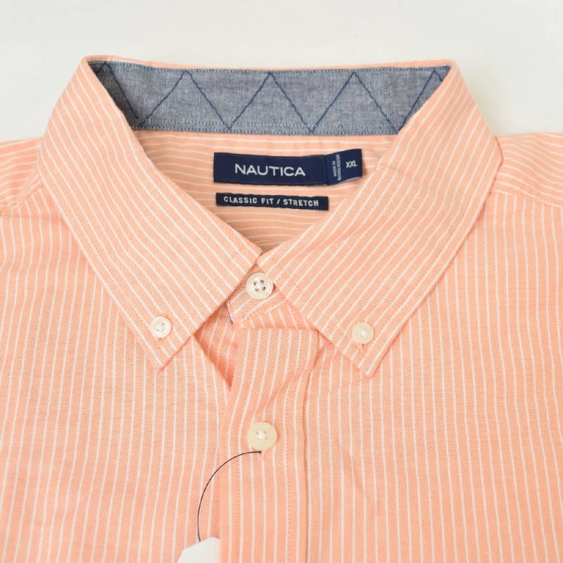 �礭�������� ��� NAUTICA �Ρ��ƥ��� �Ρ����� striped oxford shirt ���ȥ饤���� Ĺµ����� ���ݥ���� ���å����ե����� XXL