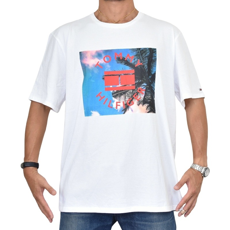 �礭����������� TOMMY HILFIGER �ȥߡ��ҥ�ե����� Ⱦµ�ԥ���� ���롼�ͥå� ����ե��å��ץ��� �� XXL