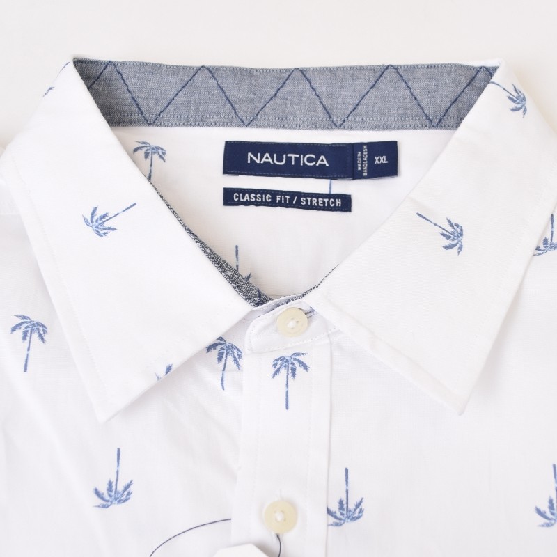 �礭�������� ��� NAUTICA �Ρ��ƥ��� �Ρ����� printed oxford shirt �ѡ������� Ĺµ����� ���å����ե����� XXL XXXL