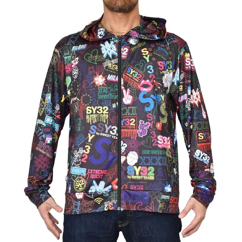 ��SALE�� �������� �礭�������� ��� SY32 by SWEET YEARS GRAPHIC RUSH GUARD HOODIE ��å��奬���� ���åץա��ǥ��� �ѡ����� XXXL XXXXL