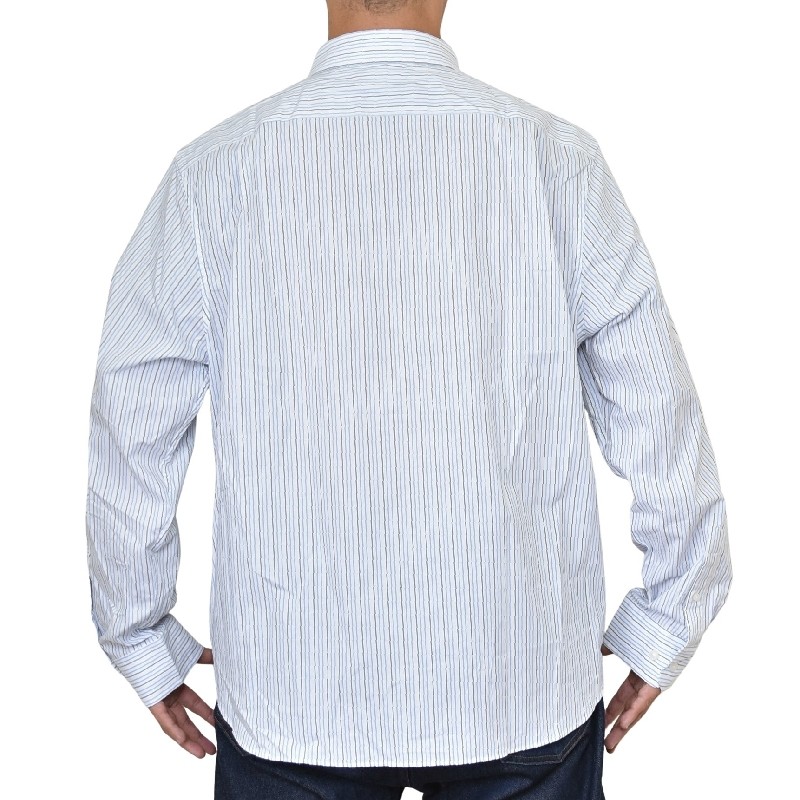 �礭�������� ��� NAUTICA �Ρ��ƥ��� �Ρ����� classic fit wrinkle-resistant striped shirt ���ȥ饤���� Ĺµ����� ���ݥ���� ���å����ե����� XXL