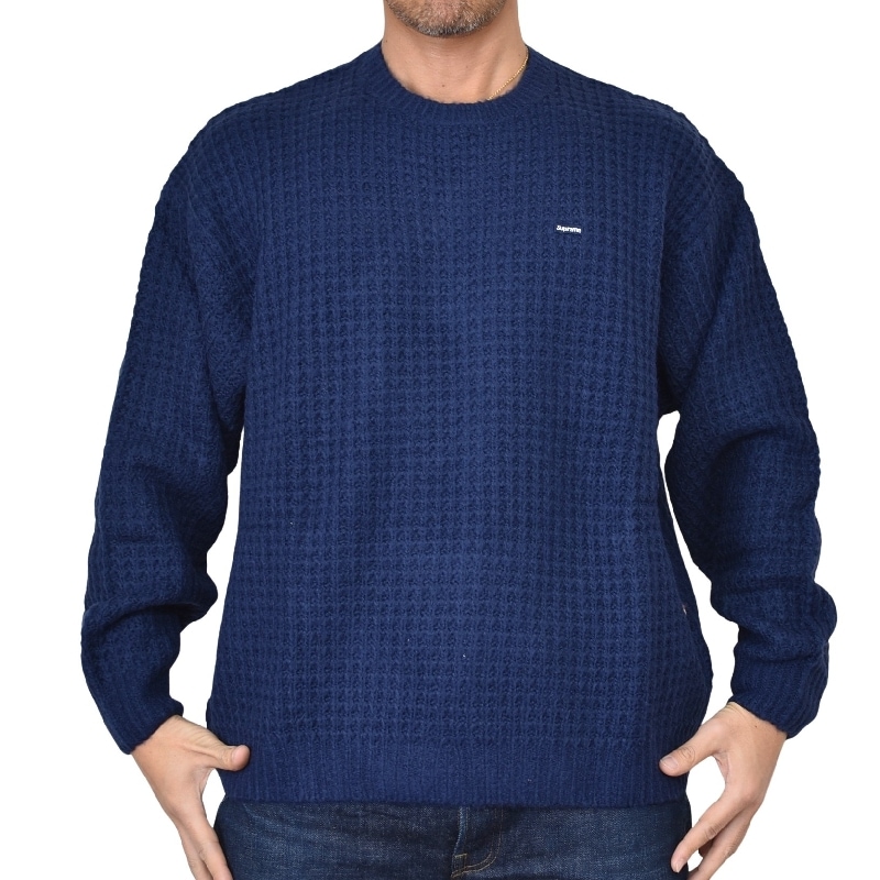 �礭�������� ��� Supreme ����ץ꡼�� Small Box Waffle Sweater ���⡼��ܥå��� ��åե� ���롼�ͥå� �������� XXL