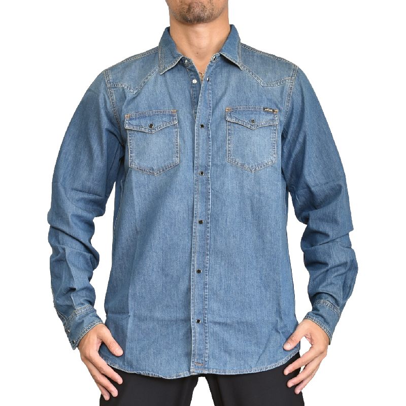 大きいサイズ メンズ ディーゼル Diesel 長袖シャツ デニムシャツ ウエスタン New Sonora E Camicia Xxl 大きいサイズ のメンズ服専門店 Deff