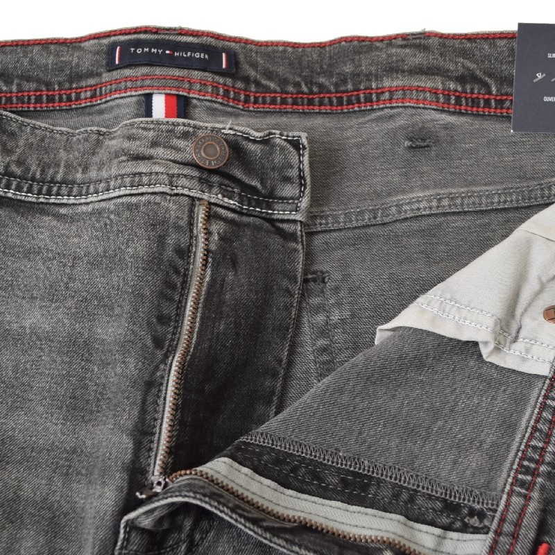 礭 TOMMY HILFIGER ȥߡҥե ֥åǥ˥ѥ  ѥ  åץե饤 ȥå SLIM 40