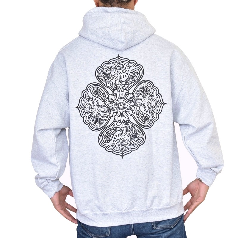 �礭�������� ��� EYEDY �����ǥ��� THE ORIENTAL �ѡ����� �ץ륪���С� �������å� ΢���� �� �֥�å� ���졼 XL XXL