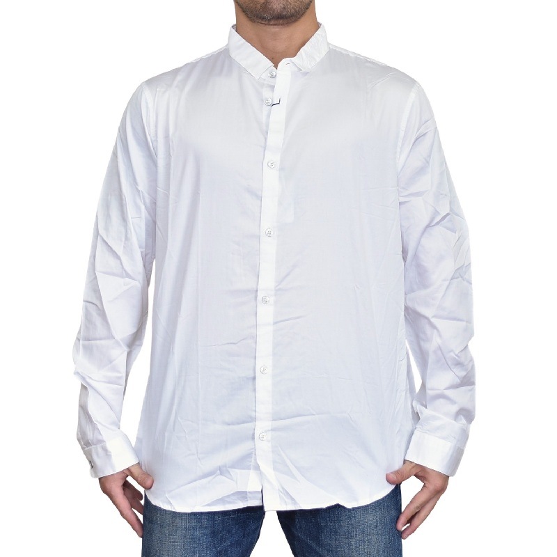 大きいサイズ メンズ アルマーニエクスチェンジ A X Armani Exchange 襟ロゴ刺繍 デザイン カジュアル 長袖シャツ Slim Fit Xl Xxl 大きいサイズのメンズ服専門店 Deff