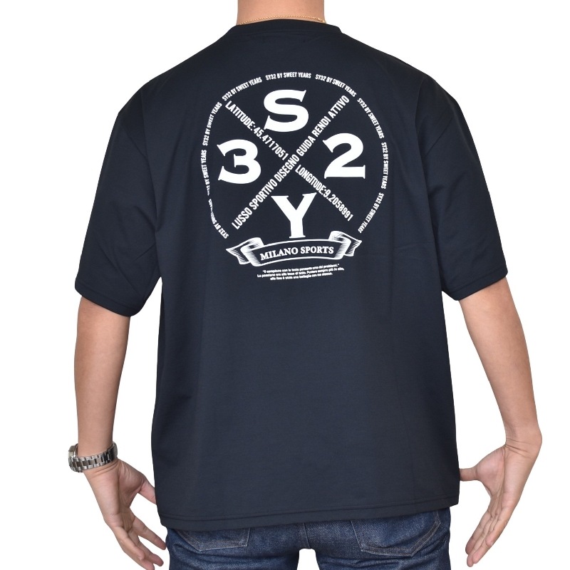  礭  SY32 by SWEET YEARS ȥ䡼 Хåץ Ⱦµ T CIRCLE LOGO BACK PRINT TEE XXXL XXXXL