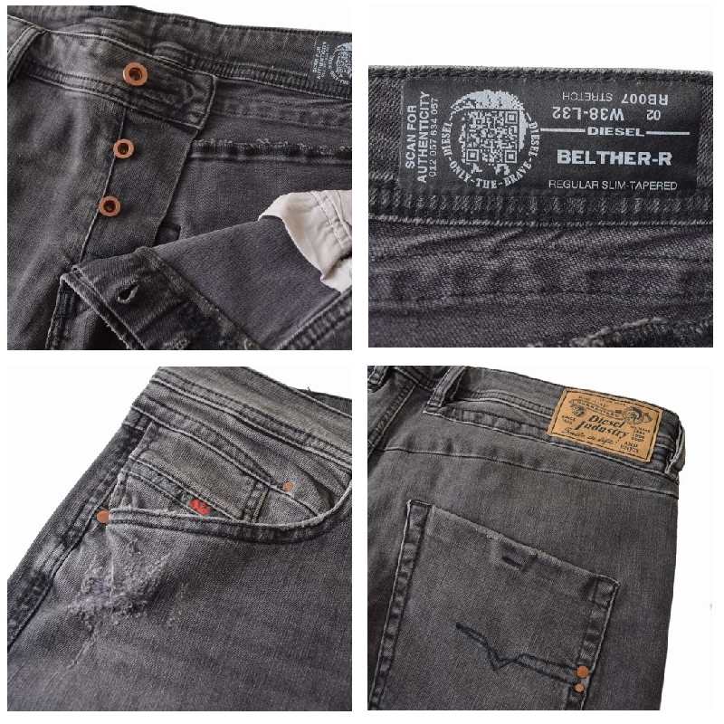 ��SALE�� �礭�������� ��� DIESEL �ǥ������� �֥�å� �ǥ˥�ѥ�� ������ �쥮��顼 ����� �ơ��ѡ��� BELTHER-R RB007 STRETCH 38�����