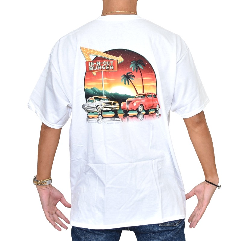 �礭�������� ��� IN-N-OUT BURGER ���󥢥�ɥ����ȥС����� Ⱦµ�ԥ���� ����ե���˥� CALIFORNIA FRESSH NEW YEAR �� �ۥ磻�� XL XXL XXXL 