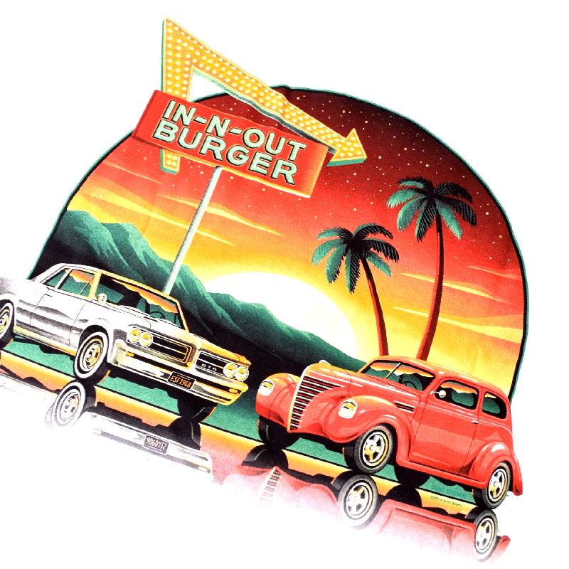 �礭�������� ��� IN-N-OUT BURGER ���󥢥�ɥ����ȥС����� Ⱦµ�ԥ���� ����ե���˥� CALIFORNIA FRESSH NEW YEAR �� �ۥ磻�� XL XXL XXXL 