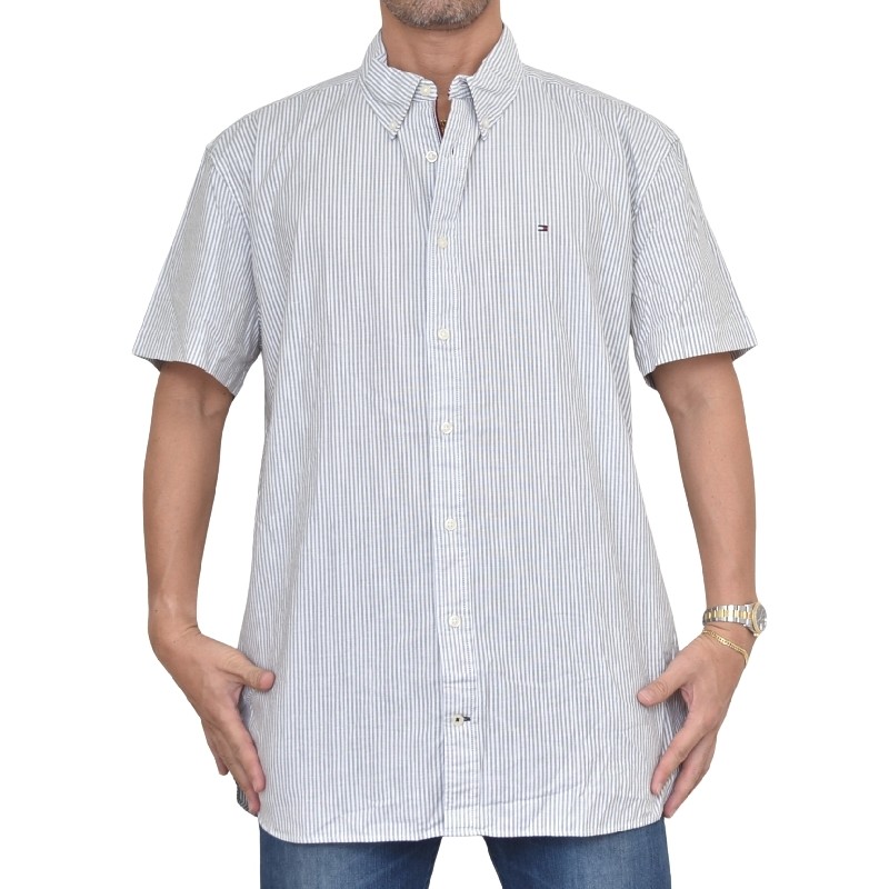 �礭����������� �ȥߡ��ҥ�ե����� TOMMY HILFIGER Ⱦµ ����� ���ݥ���� �ܥ�������� ���ȥ饤���� REGULAR FIT STRETCH XXL