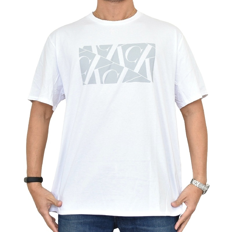 �礭�������� ��� CK ����Х󥯥饤�� Calvin Klein ���롼�ͥå� Ⱦµ�ԥ���� �����ץ��� �� �ۥ磻�� XL XXL [M�� 1/1]