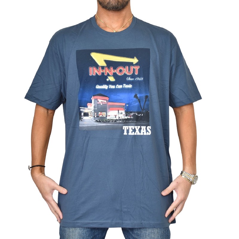 �礭�������� ��� IN-N-OUT BURGER ���󥢥�ɥ����ȥС����� Ⱦµ�ԥ���� PICNIC SHIRT �� �֥�å� XL XXL XXXL 