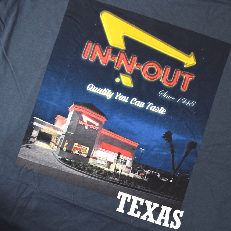 �礭�������� ��� IN-N-OUT BURGER ���󥢥�ɥ����ȥС����� Ⱦµ�ԥ���� PICNIC SHIRT �� �֥�å� XL XXL XXXL 