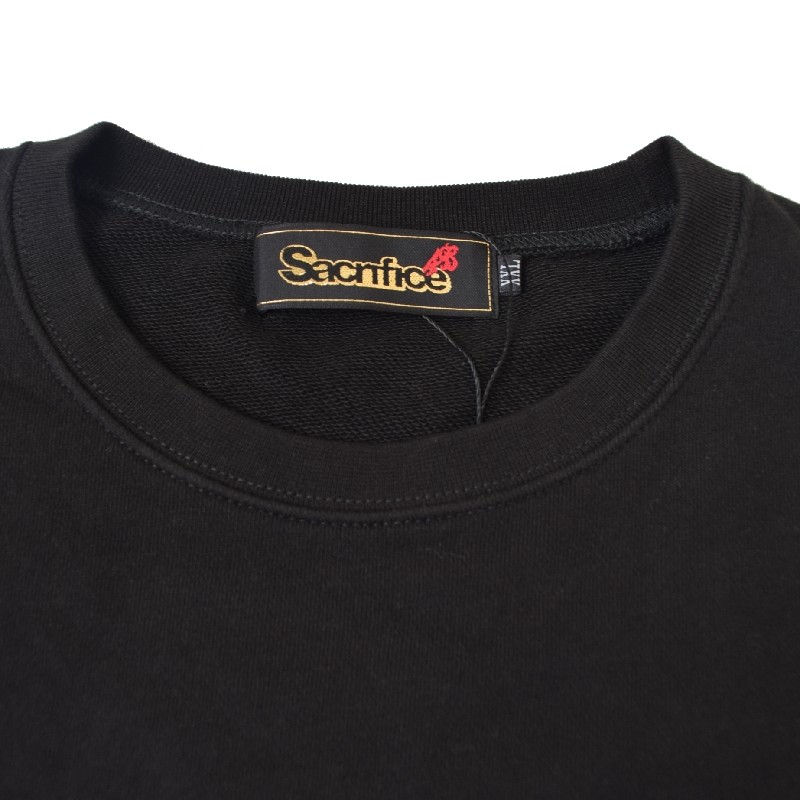 �礭�������� ��� SACRIFICE ������ե�����TYPE EMBREM CREW �ץ륪���С� �������å� ���롼�ͥå� �ȥ졼�ʡ� �� �֥�å� ���졼 XXL 2XL