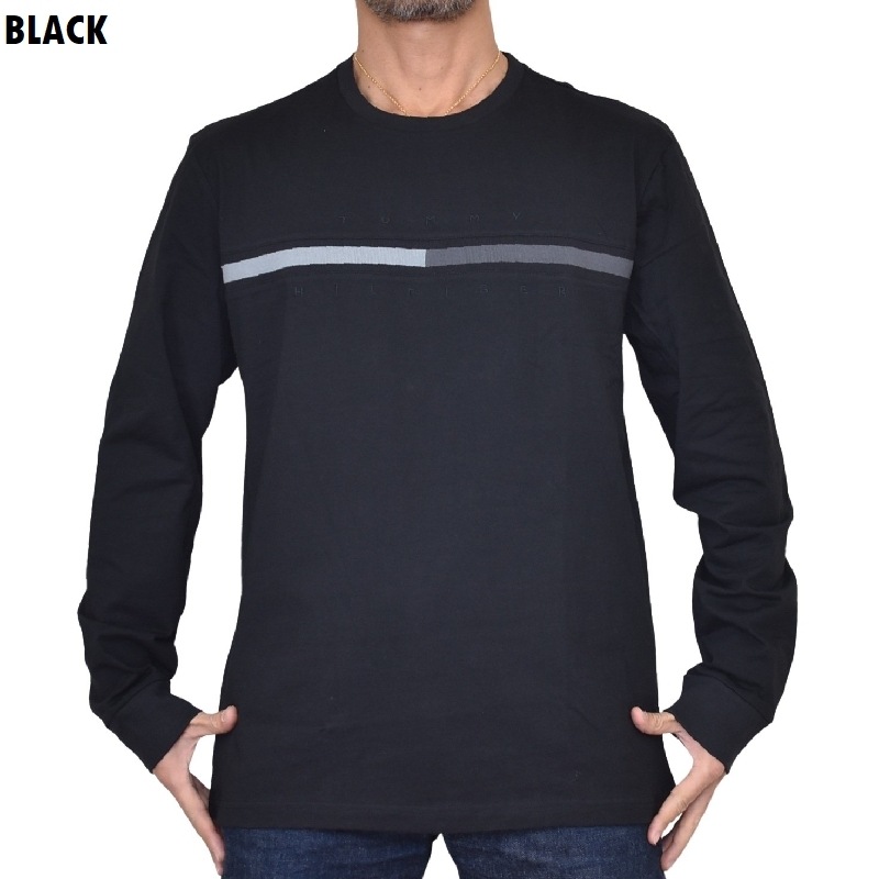 �礭����������� �ȥߡ��ҥ�ե����� TOMMY HILFIGER Ĺµ�ԥ���� ����� �����ɽ� Long-Sleeve Tonal Flag Logo T-Shirt XL XXL