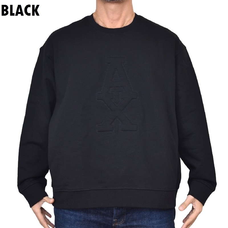 �礭�������� ��� ����ޡ��˥����������� A/X ARMANI EXCHANGE �ȥ졼�ʡ� �������åȥ���� ���롼�ͥå� �ӥå����� �ɽ� ���ƥå� ���졼 �֥�å� �� XXL