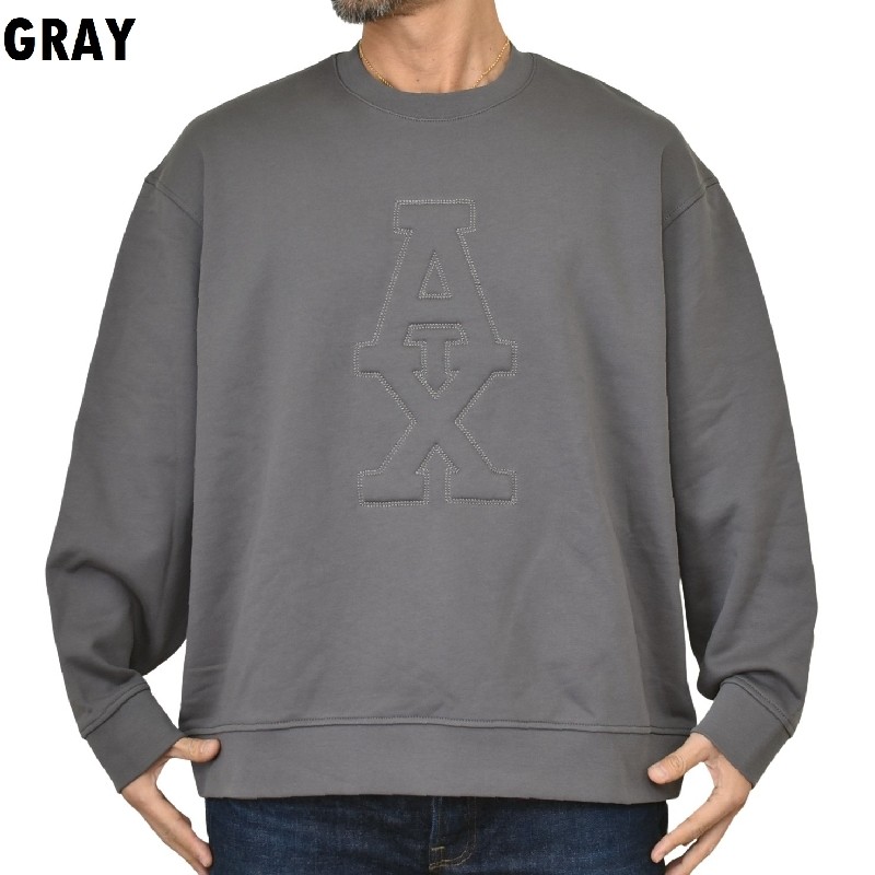 �礭�������� ��� ����ޡ��˥����������� A/X ARMANI EXCHANGE �ȥ졼�ʡ� �������åȥ���� ���롼�ͥå� �ӥå����� �ɽ� ���ƥå� ���졼 �֥�å� �� XXL