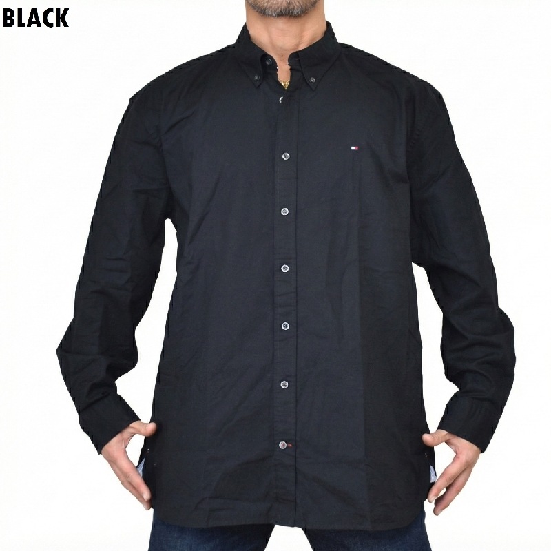 �礭����������� TOMMY HILFIGER �ȥߡ��ҥ�ե����� Regular Fit Oxford Shirt Ĺµ ̵�� ���å����ե����� ���ȥ�å� �ȥåץ� �ܥ�������� �����奢�� �ӥ��ͥ� �ӥ����� �� �� XXXL XXL