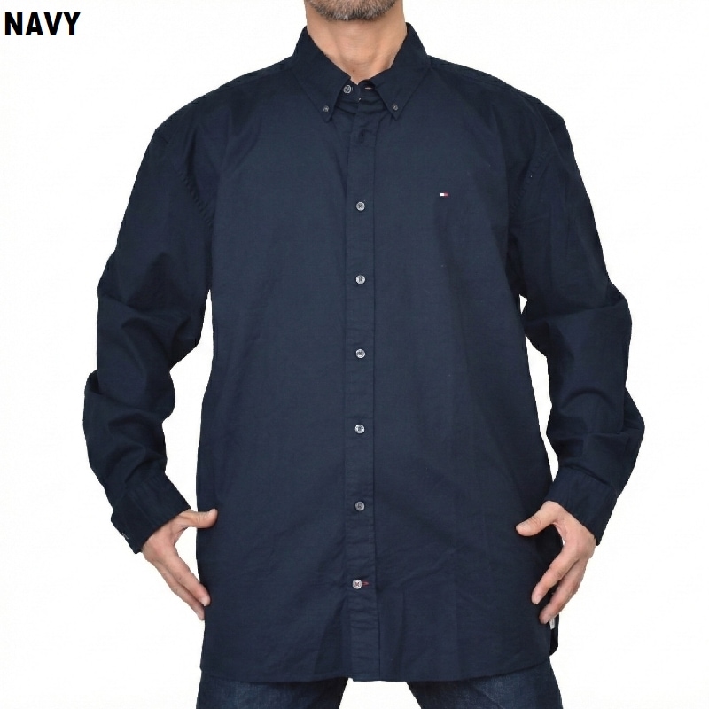 �礭����������� TOMMY HILFIGER �ȥߡ��ҥ�ե����� Regular Fit Oxford Shirt Ĺµ ̵�� ���å����ե����� ���ȥ�å� �ȥåץ� �ܥ�������� �����奢�� �ӥ��ͥ� �ӥ����� �� �� XXXL XXL